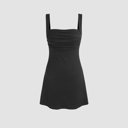 Damen Mini-Kleid Schmale Träger Drapierungen Norvielle