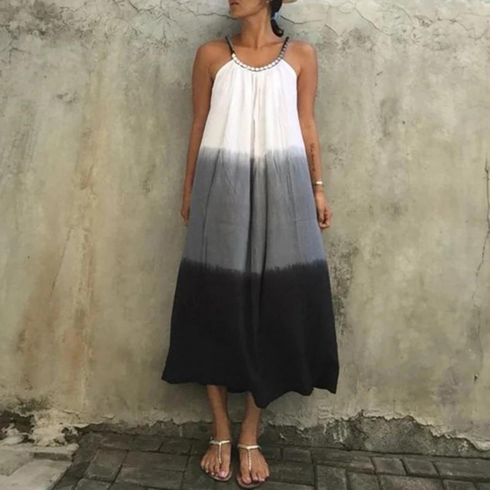 Damen Maxikleid Plissiertes Oberteil Verzierter Träger Norvielle