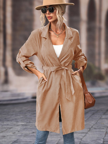 Damen Oversized Trenchcoat mit Taillengürtel Norvielle