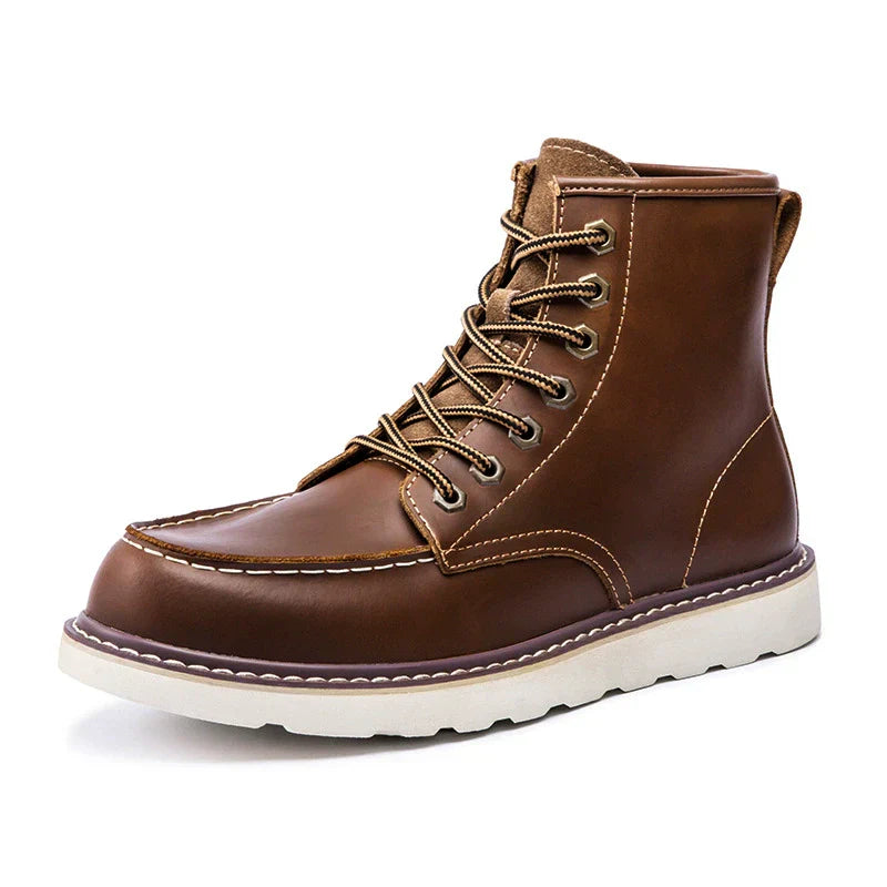 Herren Schnür-Boots dickes Sohle gepolstert schwarz