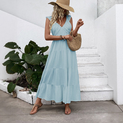 Damen Maxikleid Rüschendesign Schwingrock Norvielle