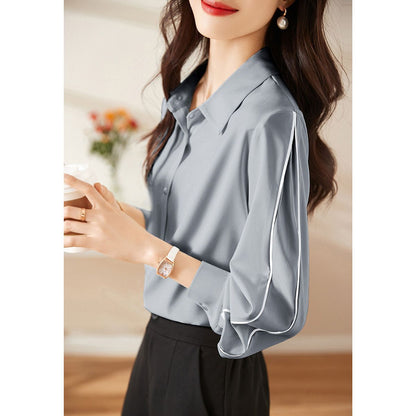Damen Bluse Klassisch Knöpfe Norvielle Elegante