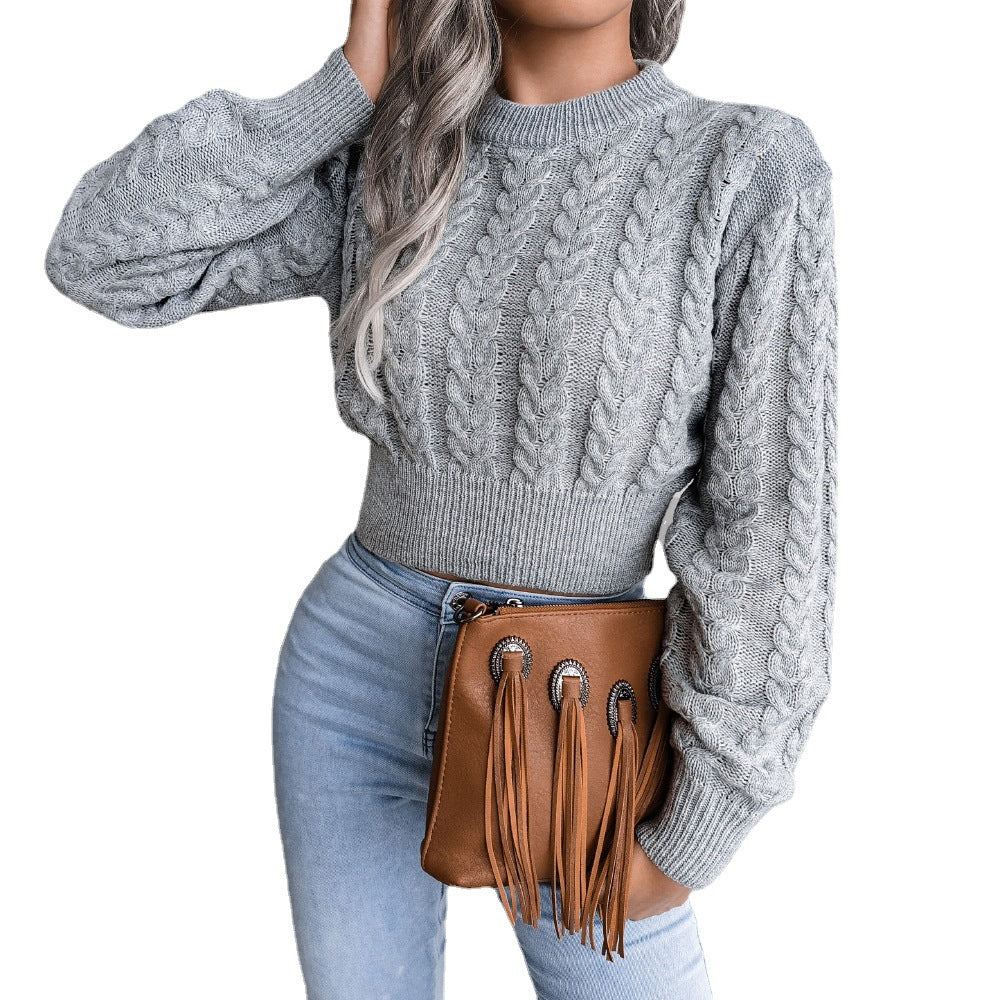 Damen Grobstrickpullover Zopfdesign Lässiger Schnitt Norvielle