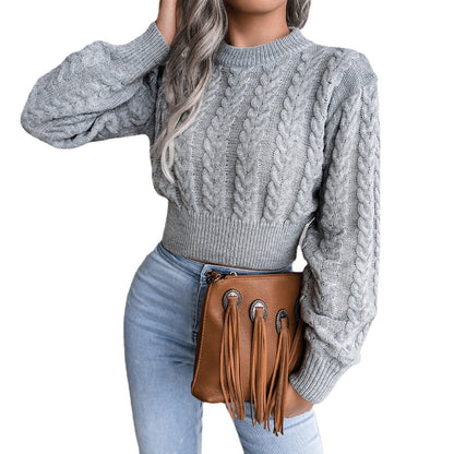 Damen Grobstrickpullover Zopfdesign Lässiger Schnitt Norvielle