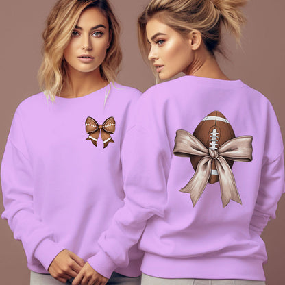 Damen Sweatshirt Footballmotiv Schleifenakzent