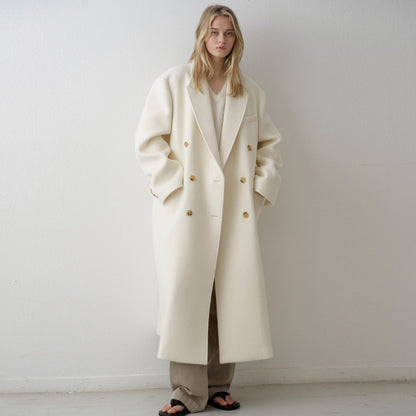 Damen Oversized-Mantel Doppelter Knopf Norvielle Lang