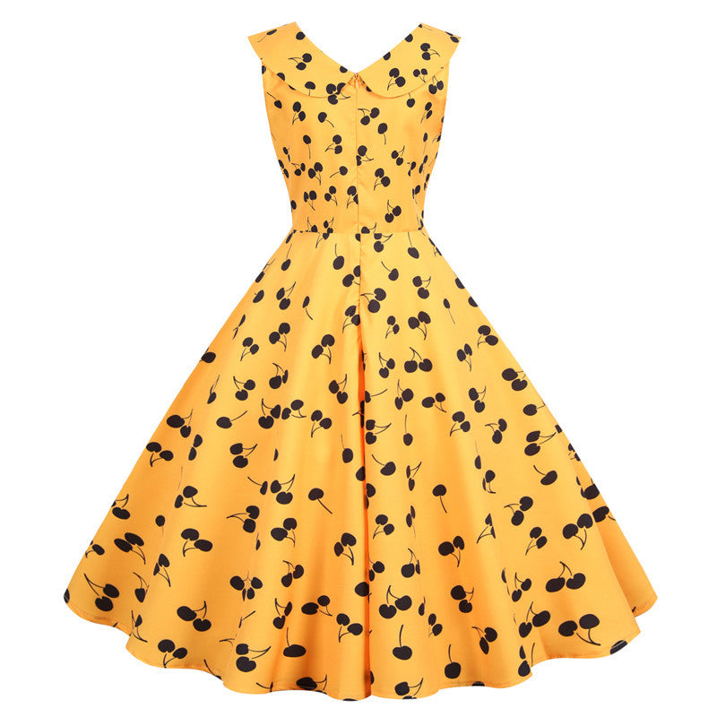 Damen Swingkleid Fruchtigem Design Ausgestellter Rock Norvielle