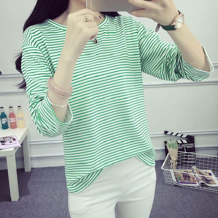 Damen Langarmshirt Streifen Weiches Jersey Lässig