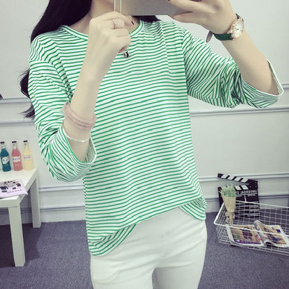 Damen Langarmshirt Streifen Weiches Jersey Lässig