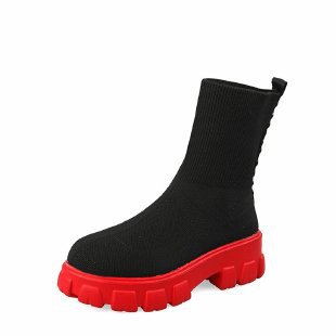 Damen Stiefel Hochschaft Robustes Plateau
