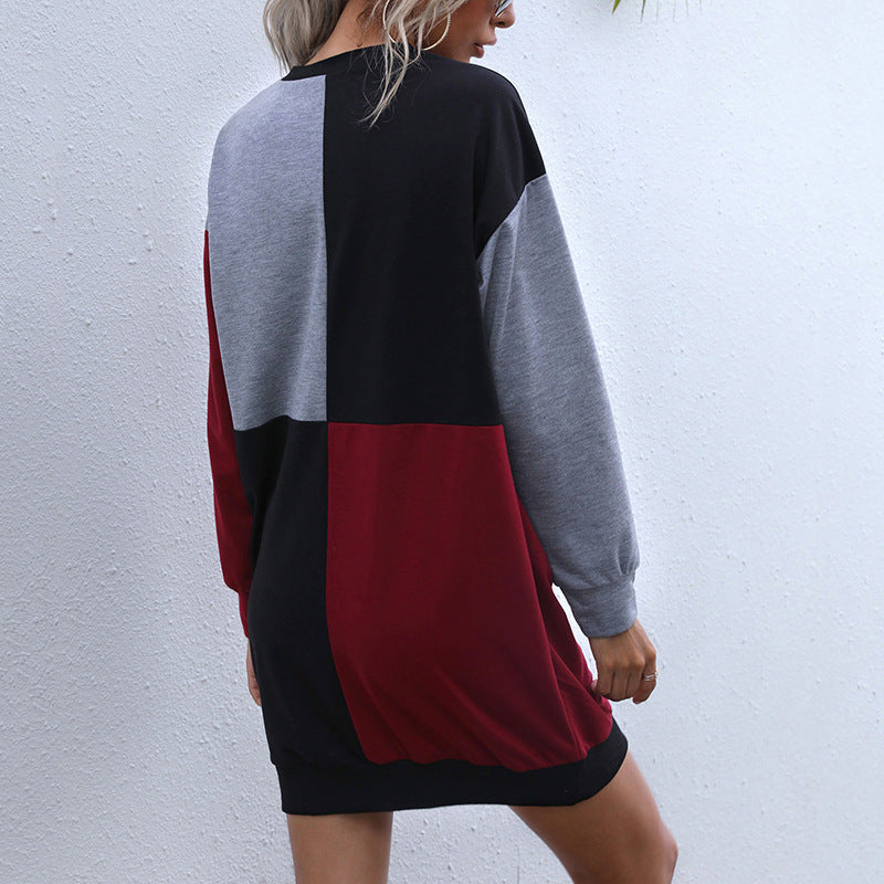 Damen Oversized Kleid Farbblockdesign Norvielle