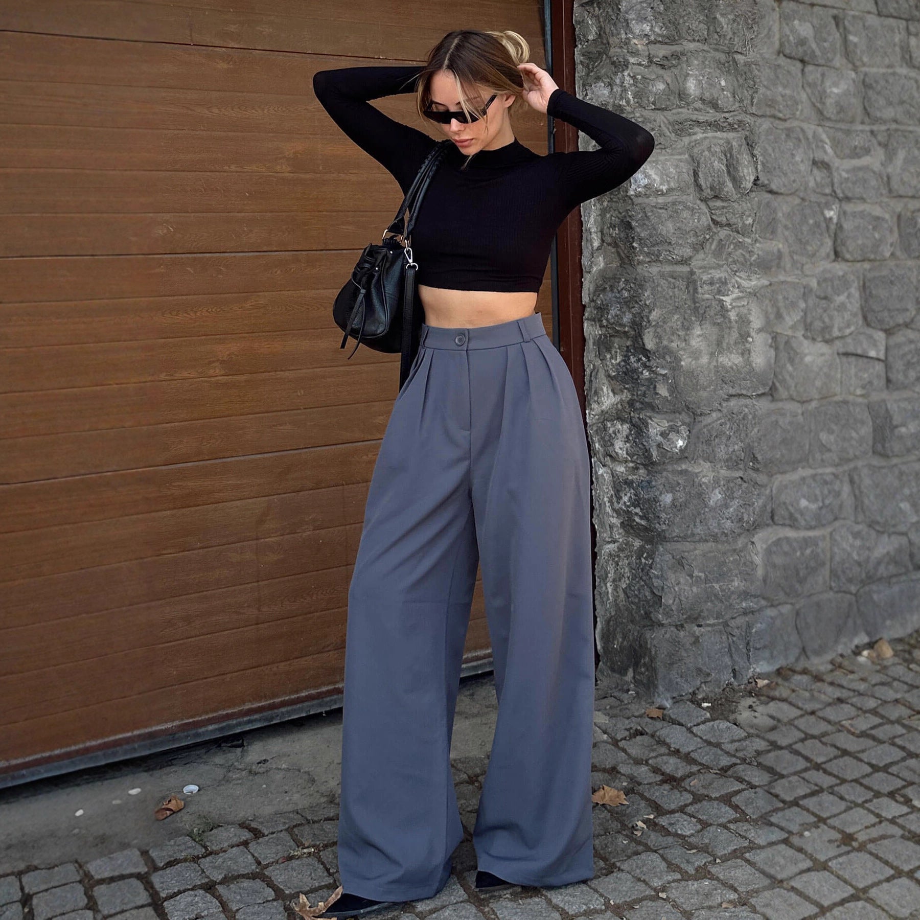 Damen Oberteil mit hoch geschnittenen Hosen Norvielle Elegantes Design - Norvielle