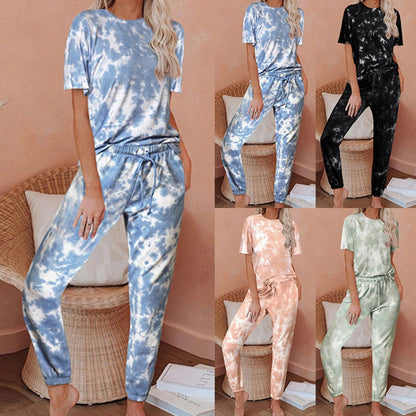 Damen Freizeit-Set Batikdesign Elastischer Bund Norvielle - Norvielle