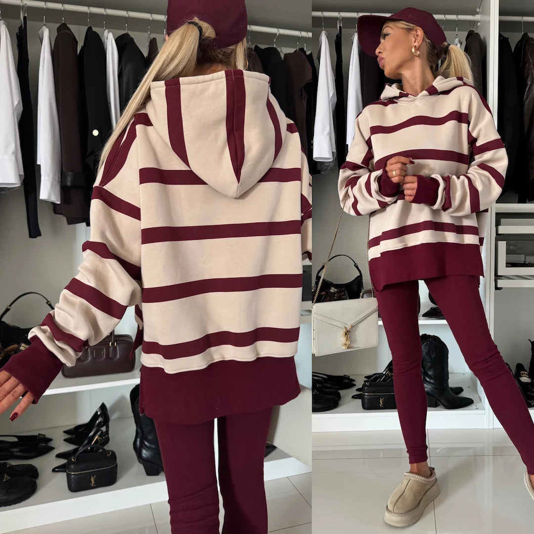 Damen Kapuzenpullover Animal-Print Erweiterter Ärmel Norvielle - Norvielle