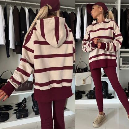 Damen Kapuzenpullover Animal-Print Erweiterter Ärmel Norvielle - Norvielle