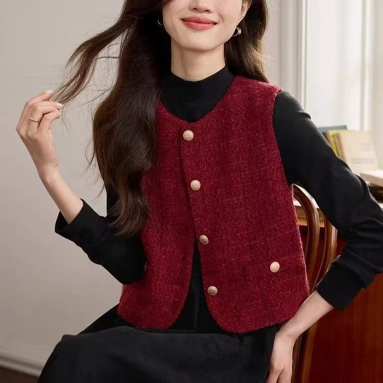 Damen Strickweste mit Knöpfen Norvielle