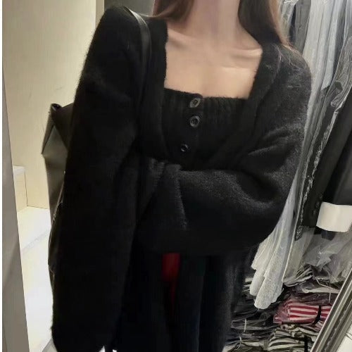 Damen Cardigan Offene Front Knöpfe Norvielle