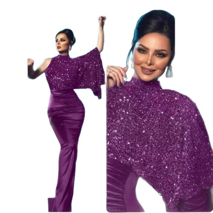 Damen Abendkleid Funkelndes Oberteil Eleganter Schimmer