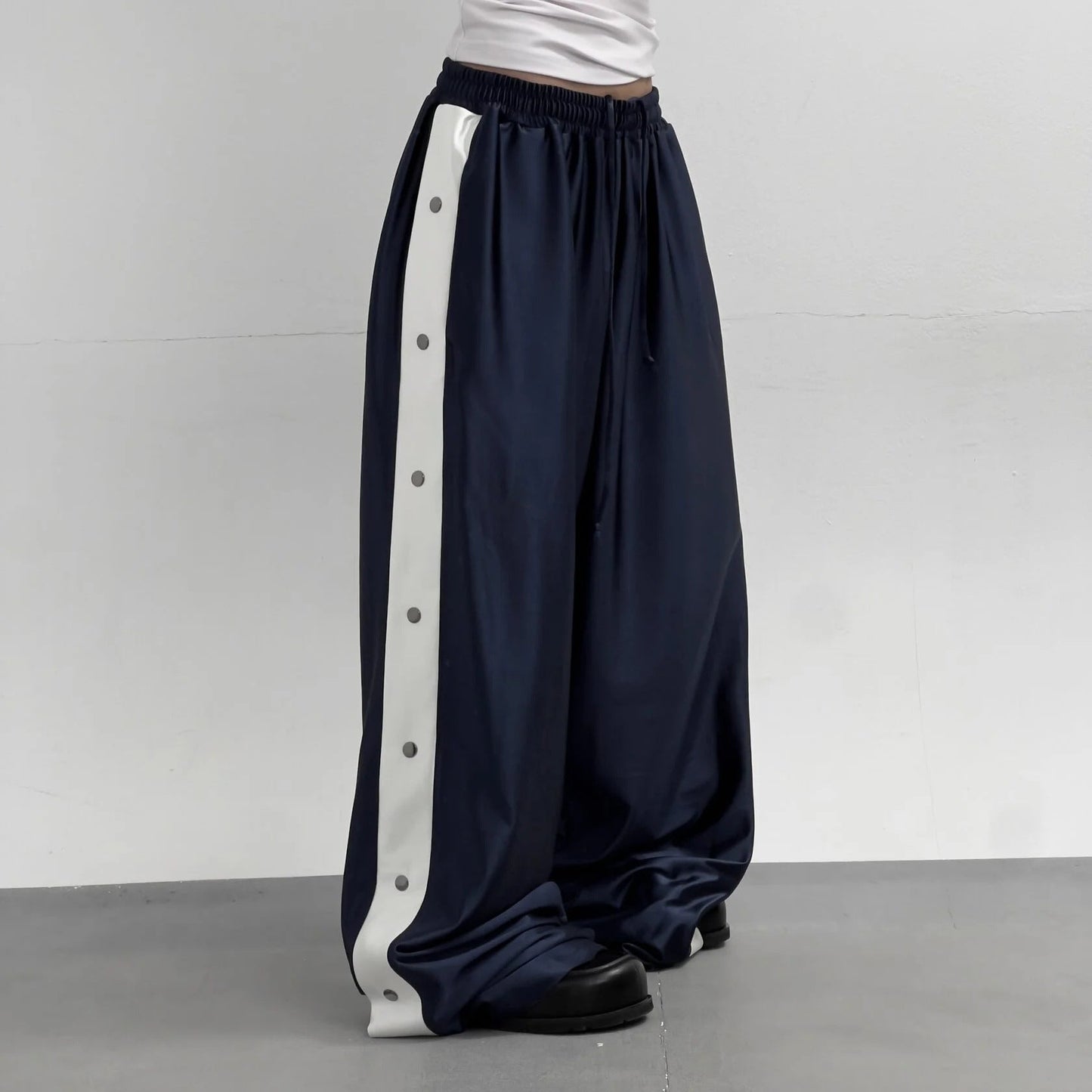 Damen Freizeithose Sportlich Mit Druckknopfverschluss