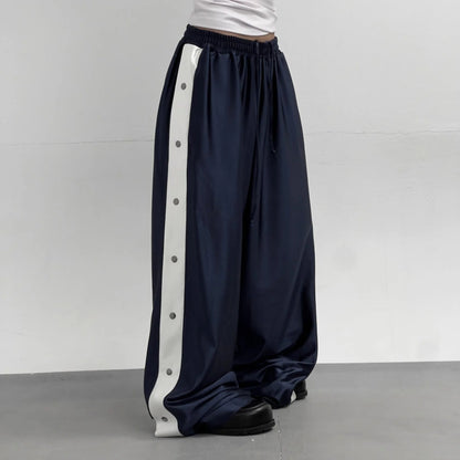 Damen Freizeithose Sportlich Mit Druckknopfverschluss
