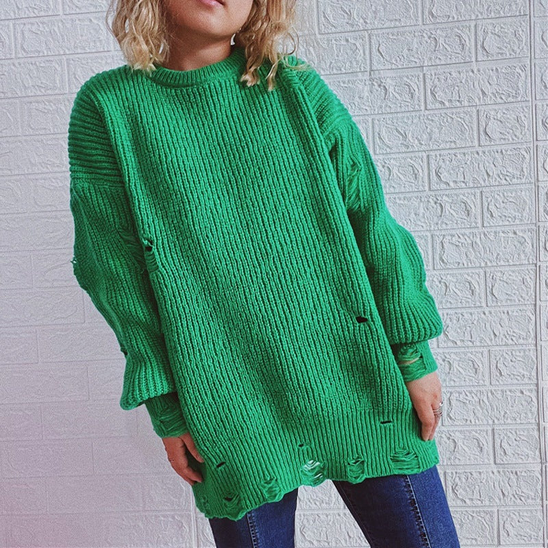Damen Oversized Pullover Strickdesign Norvielle