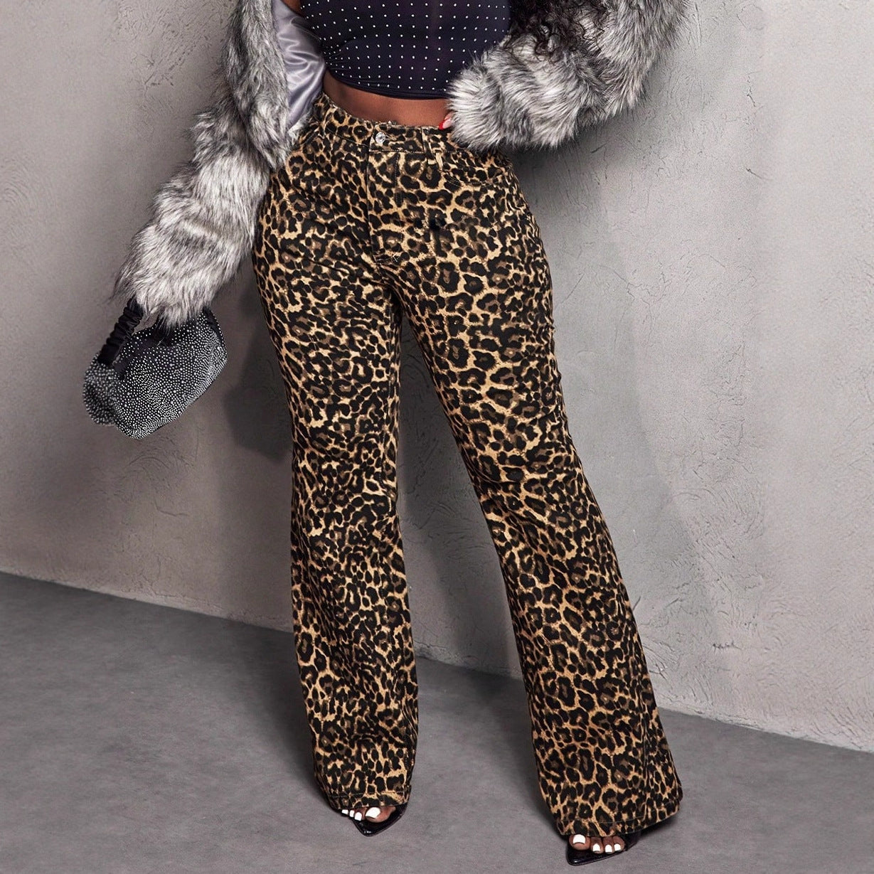 Damen Schlaghose Animal-Print Norvielle