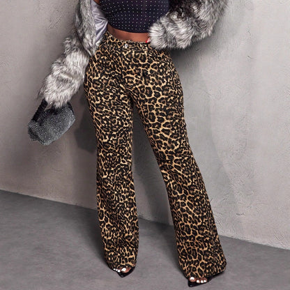 Damen Schlaghose Animal-Print Norvielle