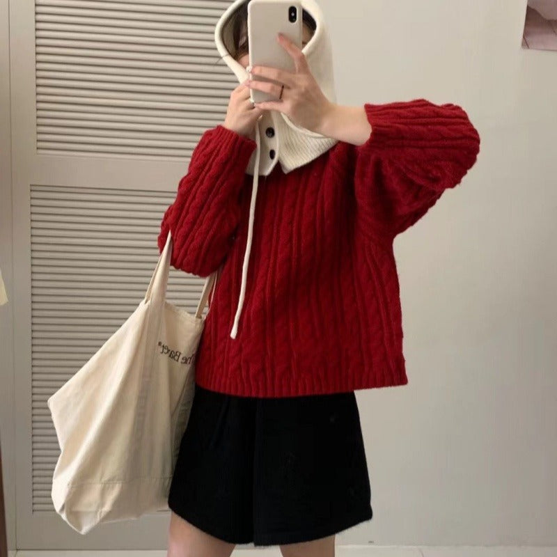 Damen Grobstrickpullover Lässiger Schnitt Norvielle