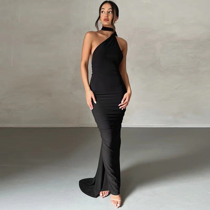 Damen Wickelkleid Asymmetrischer Saum Figurbetont Norvielle