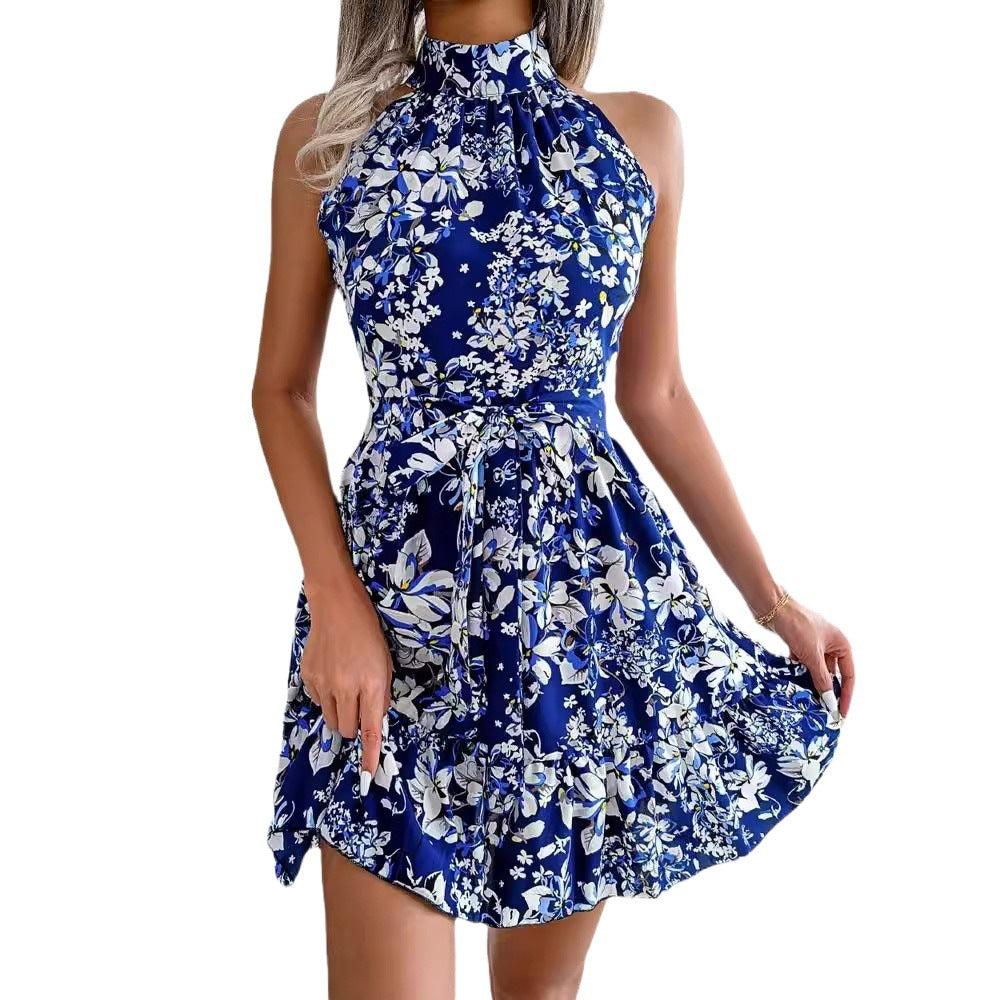 Damen Halterkleid Blumenmuster Röckchen Norvielle