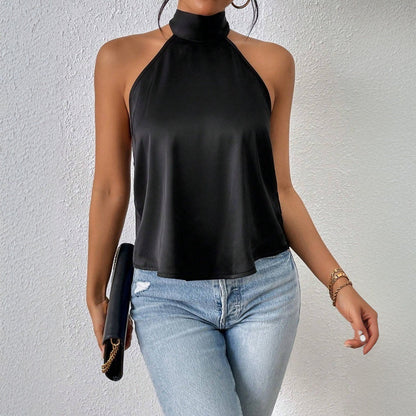 Damen Haltertop Seide Elegantes Design
