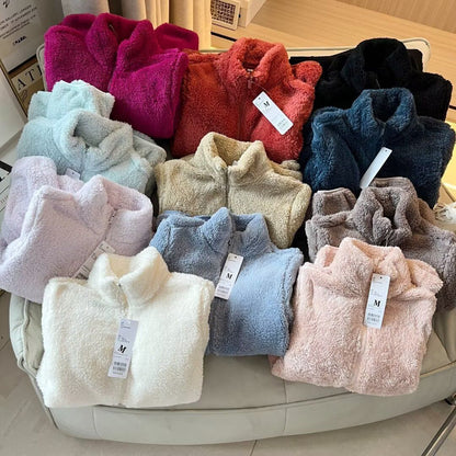 Damen Fleecejacke Weiches Innenfutter Hochkragen Norvielle