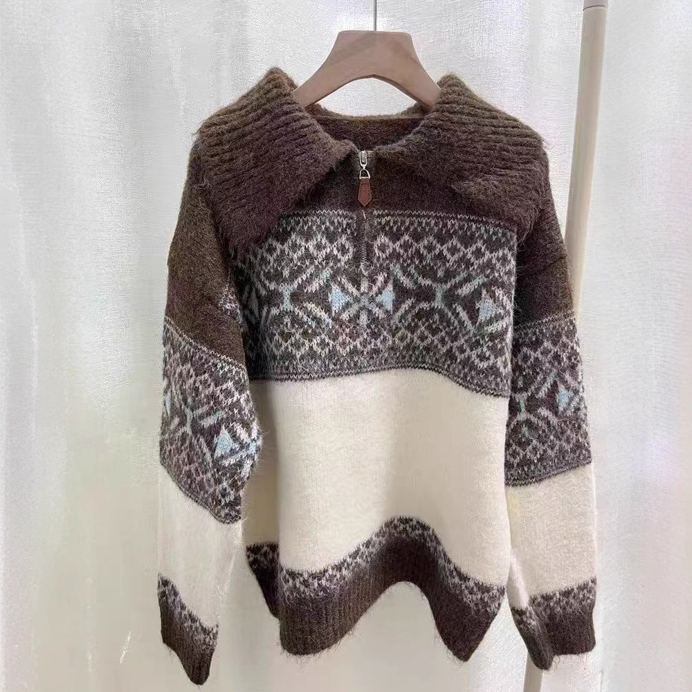 Damen Strickpullover Norweger Muster Norvielle - Norvielle
