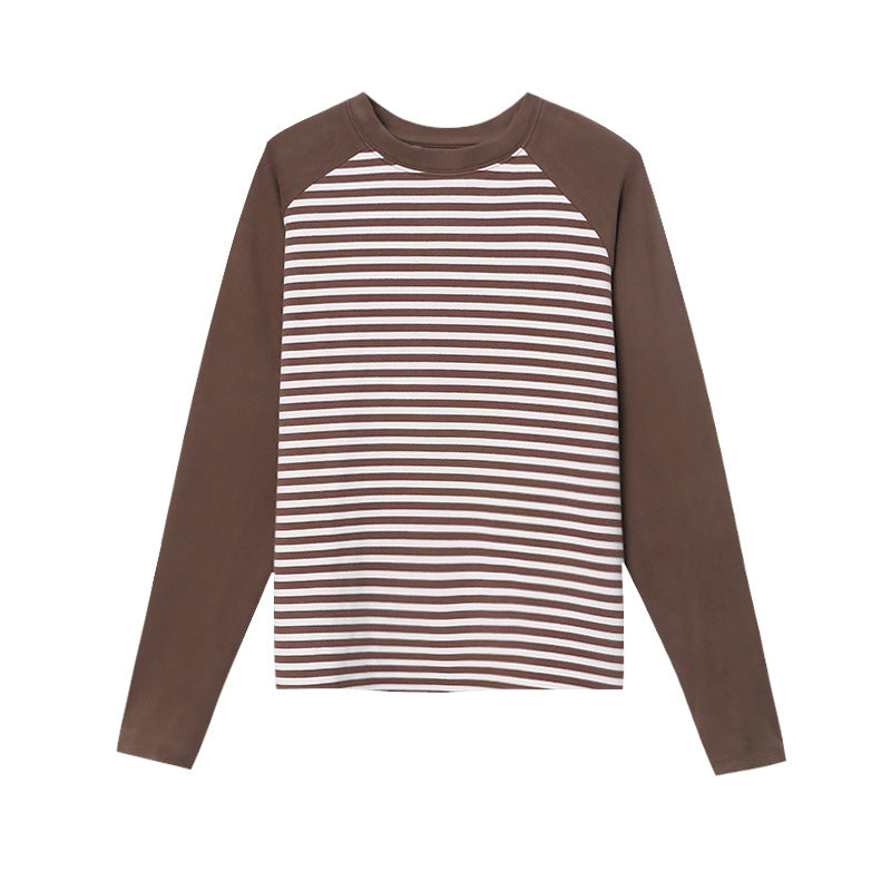 Damen Langarmshirt Gestreift Raglanärmel Modisch Norvielle