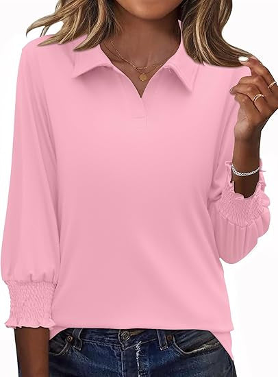 Damen Poloshirt mit Rüschendetails Elegantes Design