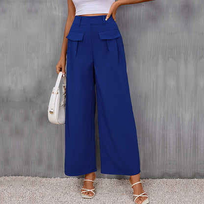 Damen Hochbundhose Weite Bein mit Taschen Norvielle - Norvielle