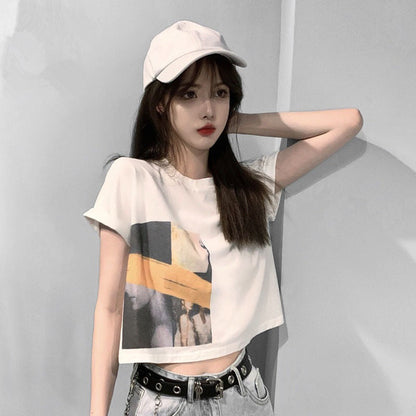 Damen Crop- mit Grafikdruck
