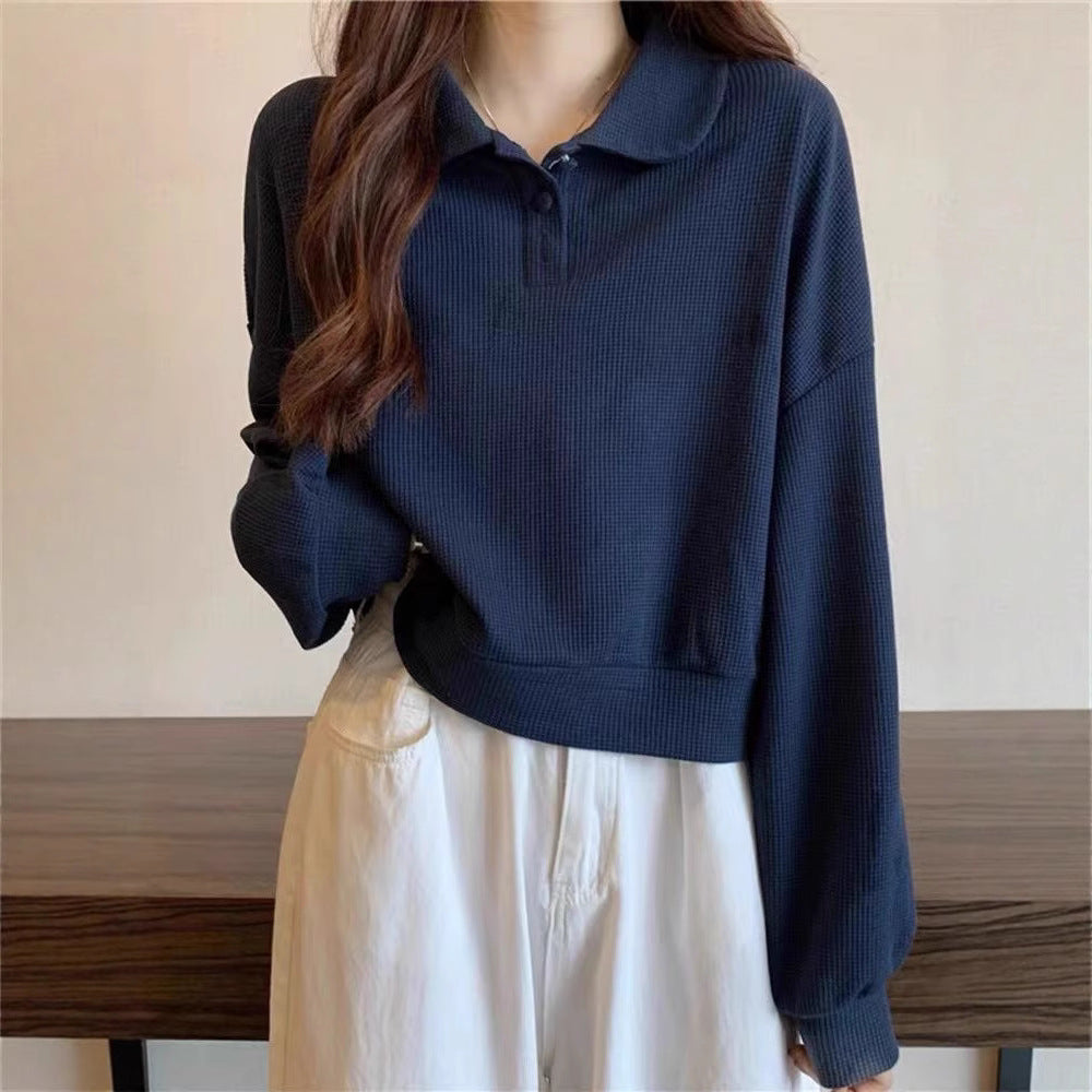 Damen Poloshirt Pullover mit Knöpfen Norvielle