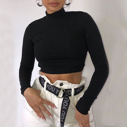 Damen Figurbetontes Langarm Cropped Norvielle