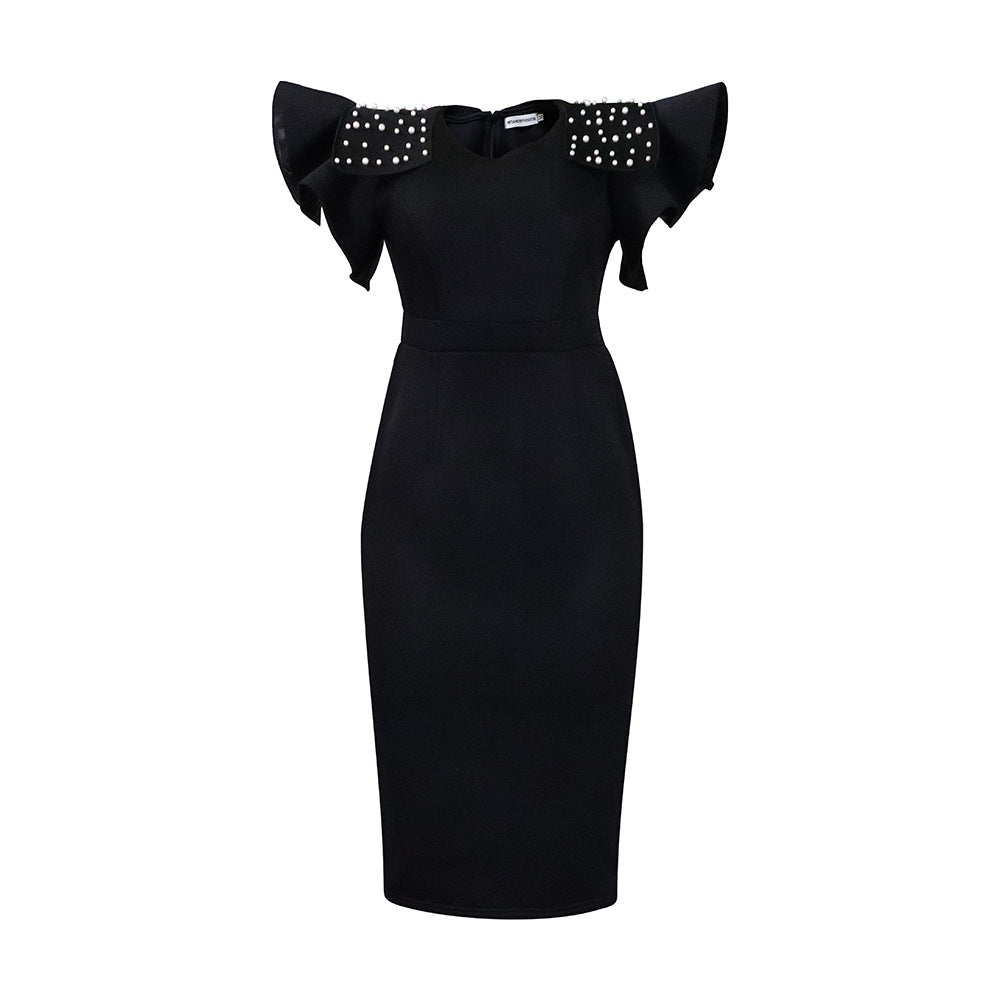 Damen Abendkleid Strukturierte Rüschen Norvielle