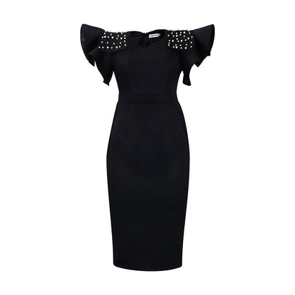 Damen Abendkleid Strukturierte Rüschen Norvielle