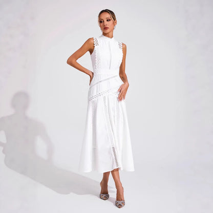 Damen Midi-Kleid Spitzenakzente Norvielle