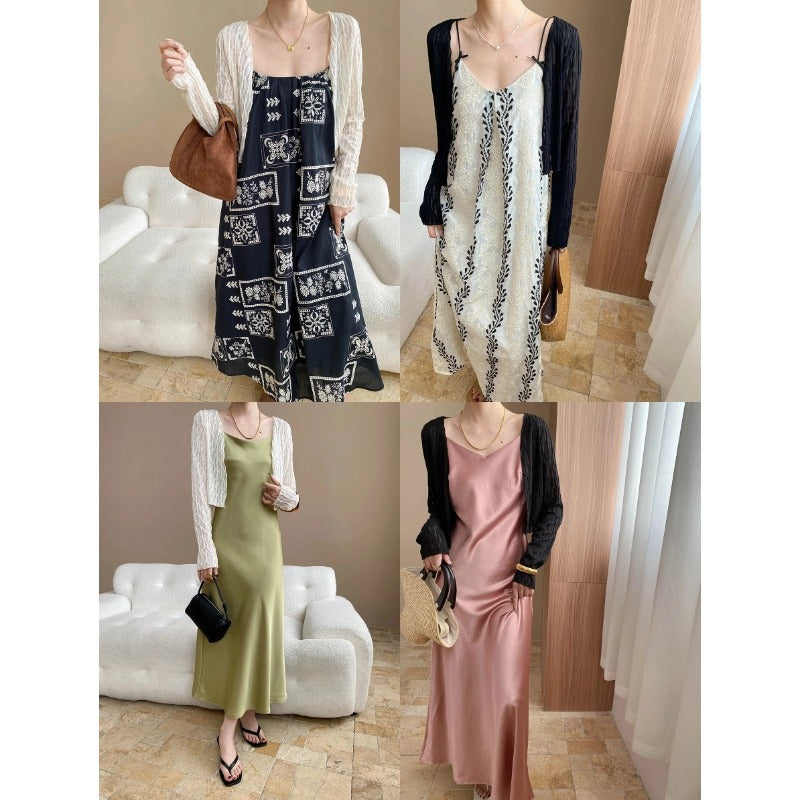 Damen Maxikleid mit Tüllbolero Elegant