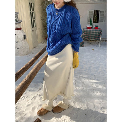 Damen Strickpullover Kabelmuster Weich Norvielle