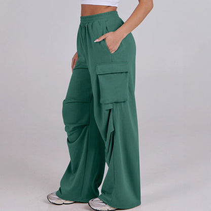 Damen Cargo-Hose Elastischer Bund Weite Beine Norvielle