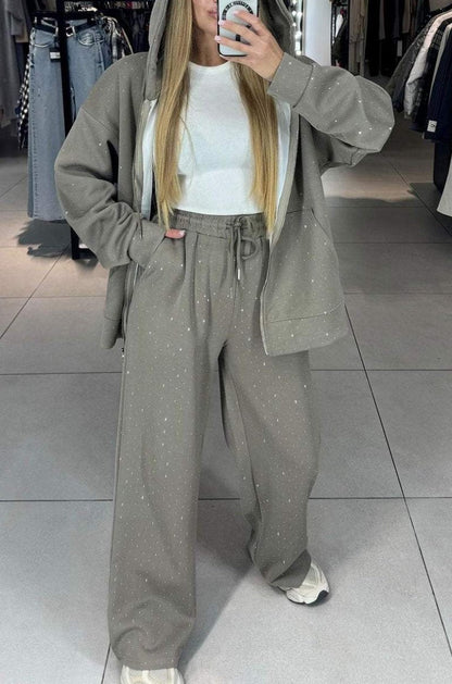 Damen Hoodie Jogginghosen Set Hochwertiges Material Bequem
