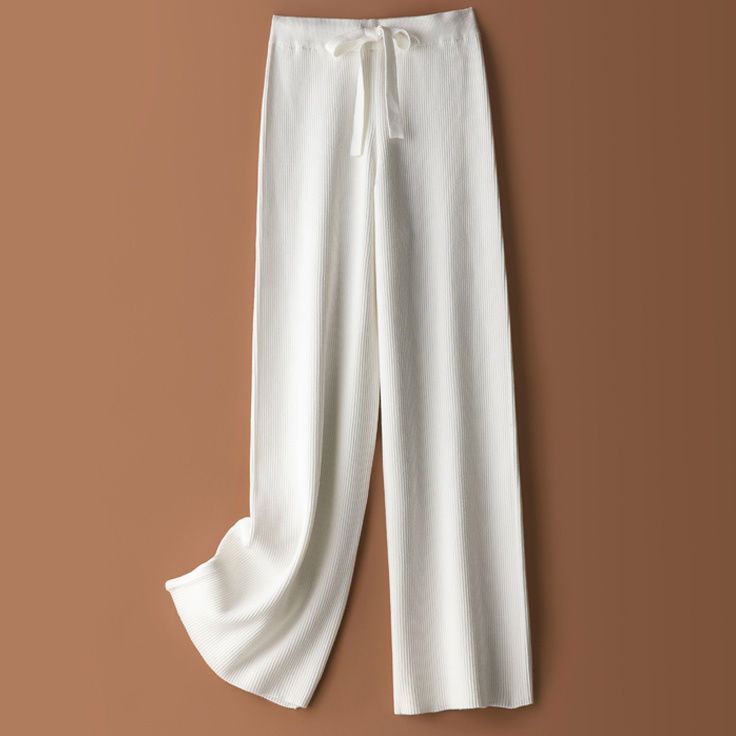 Damen Palazzo-Hose Weit Lässiger Bindegürtel Norvielle