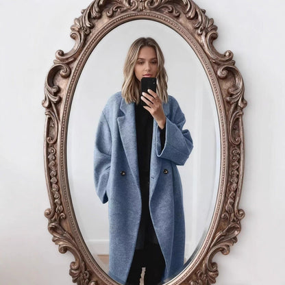 Damen Wollmantel Oversized Klassisches Revers Norvielle