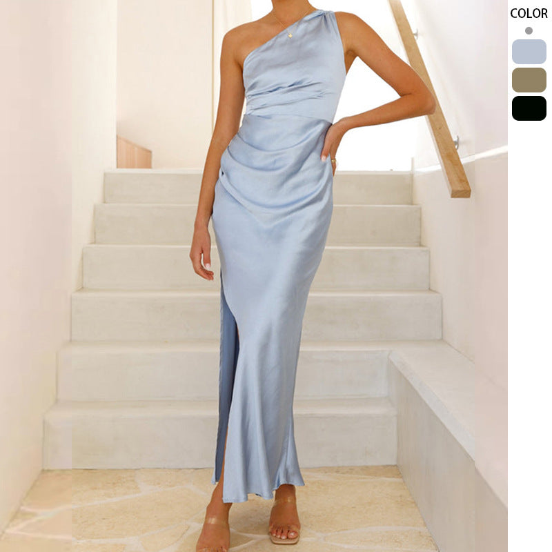 Damen Maxikleid Gekräuselt Hoch geschlitzt Norvielle - Norvielle
