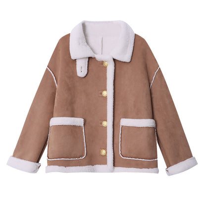 Damen Oversized Teddyjacke Norvielle mit Designer-Nähten